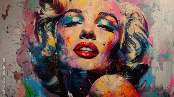 Obraz Iconic celebrity portrait in a modern art style