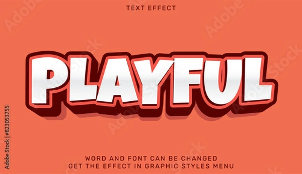 Fototapeta Playful text effect template in 3d design