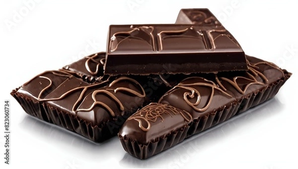 Fototapeta chocolate bar on white background