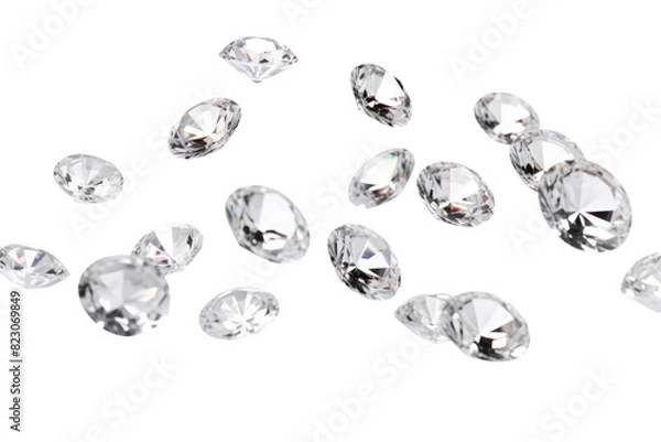 Obraz Glittering Constellation: A Stellar Array of Diamonds on Transparent PNG Background.