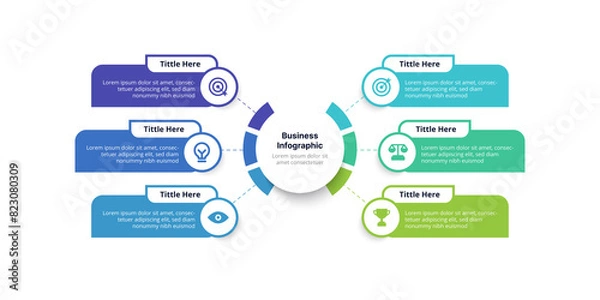 Obraz Infographic design template, steps or option with icons. Infographic business concept can be used for info graphics, flow charts, presentations, websites, banners.