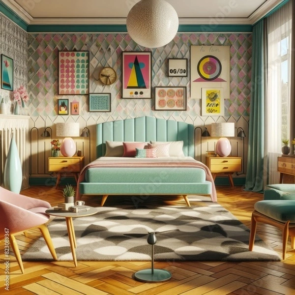 Fototapeta Sleeping in Memories: Alluring Retro-Themed Bedroom Design