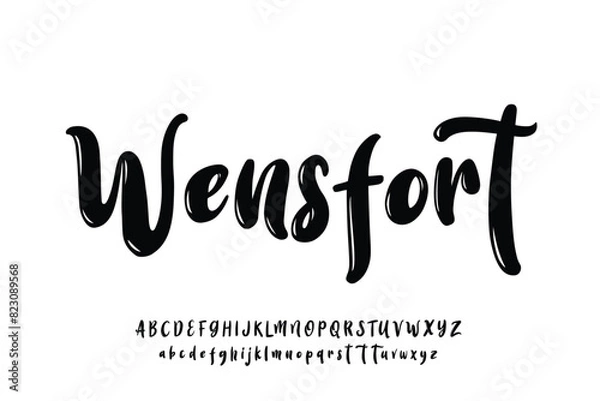 Fototapeta Wensfort, Handdrawn Playful Calligraphy Script Font For Design