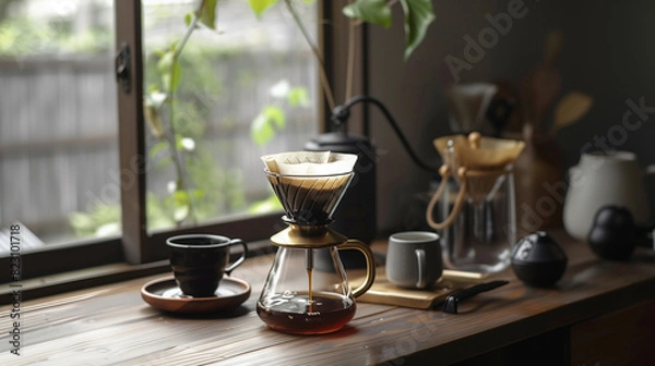 Obraz コーヒーショップのドリップコーヒー