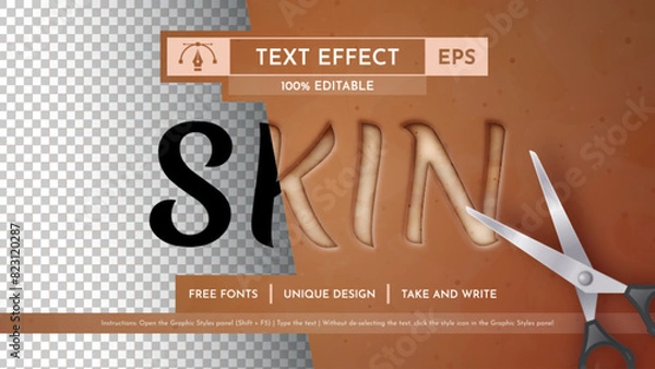 Fototapeta 71-skinSkin Editable Text Effect, Graphic Style