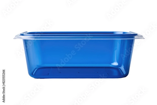 Obraz The Enigmatic Blue Container on Transparent PNG Background.