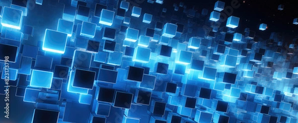 Fototapeta Futuristic Digital Blockchain Network Concept