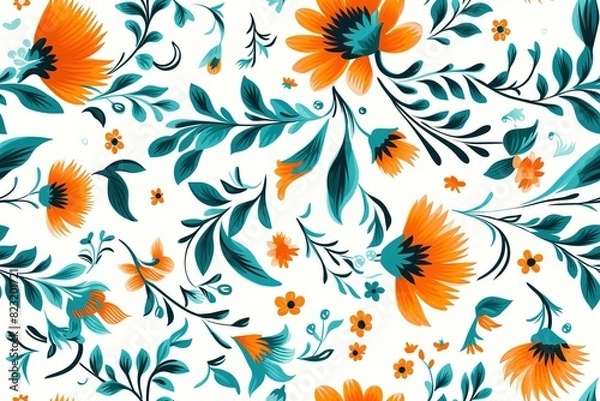 Fototapeta Abstract elegance seamless pattern with floral background