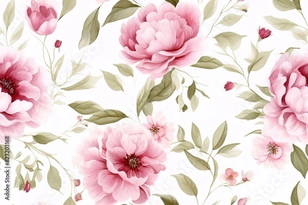 Fototapeta Abstract elegance seamless pattern with floral background