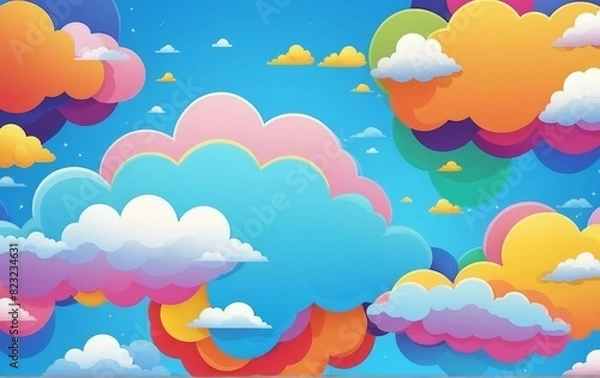 Fototapeta The sky is a canvas of clouds, painting a beautiful and breathtaking scene that's both amazing and fantastic.