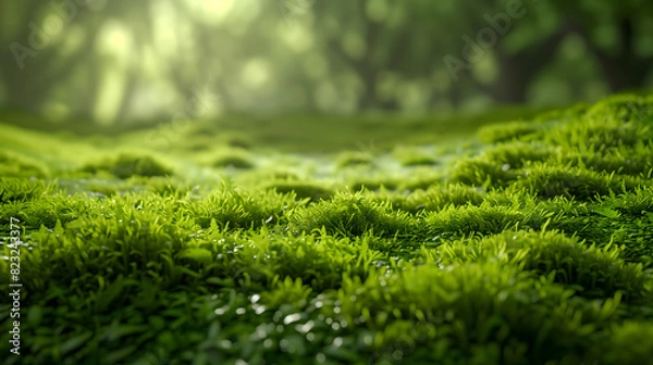 Obraz 生い茂った緑の苔の群生