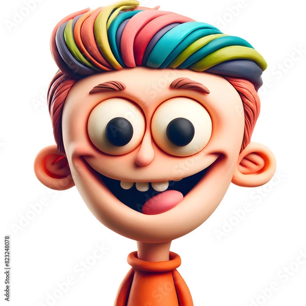 Fototapeta A humorous claymation caricature character with exaggerated features. 