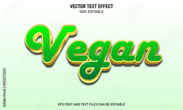 Fototapeta Vegan editable text effect trending style modern