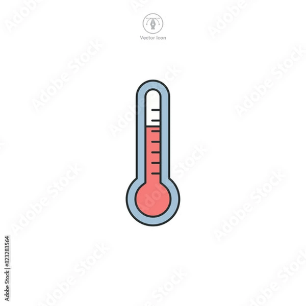 Fototapeta Thermometer Icon. Medical or Healthcare theme symbol vector illustration isolated on white background