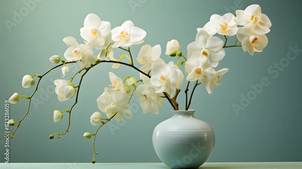 Fototapeta Digital soft and clear orchid plant abstract poster PPT background