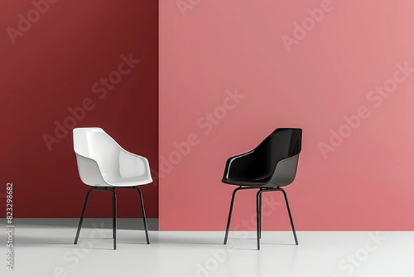 Fototapeta Minimalist chair outline with clean design and simple lines, perfect for a modern look