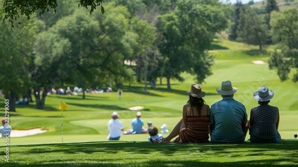 Obraz Three Fans Watching Golf Game