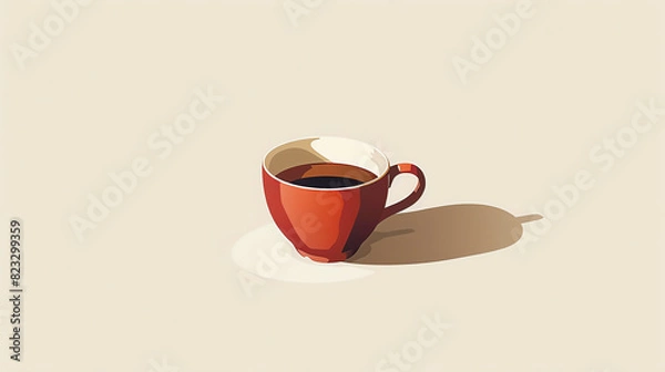 Fototapeta Simple and elegant cup illustration with minimal detail, emphasizing functionality