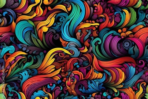 Fototapeta Abstract psychedelic seamless pattern