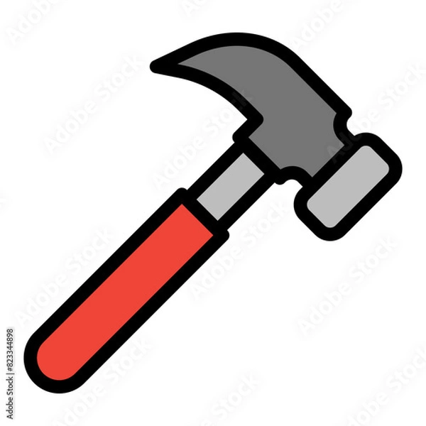 Fototapeta Hammer Icon in Filled Line Style