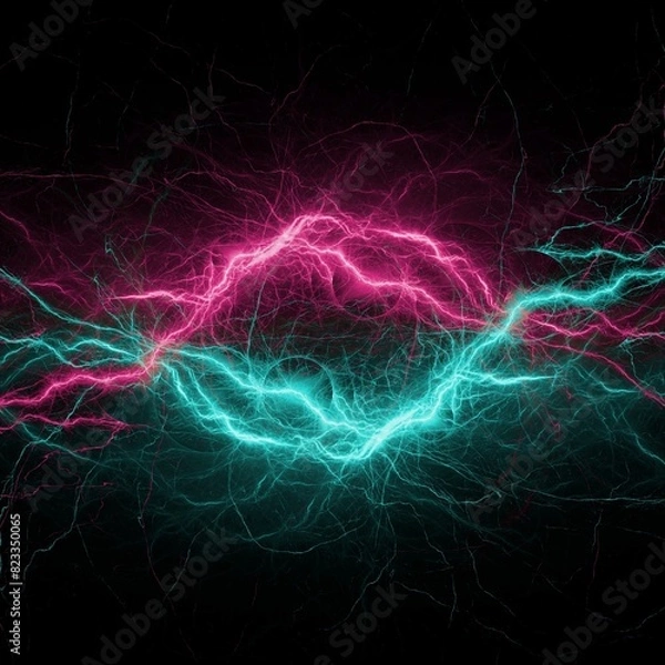 Fototapeta light, fractal, art, space, design, color, illustration, wave, energy, black, wallpaper, lines, motion, blue, texture, pattern, fantasy, backdrop, dynamic, glow, futuristic, plasma, lights, waves, pin