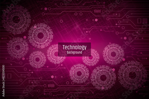 Obraz Abstract circuit board futuristic technology processing background