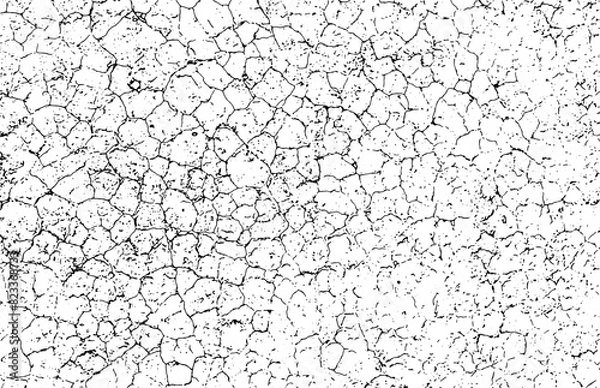 Fototapeta a black and white image of a cracked wall, cracked white paint on a white background, a black and white drawing of a cracked wall, background with cracks
