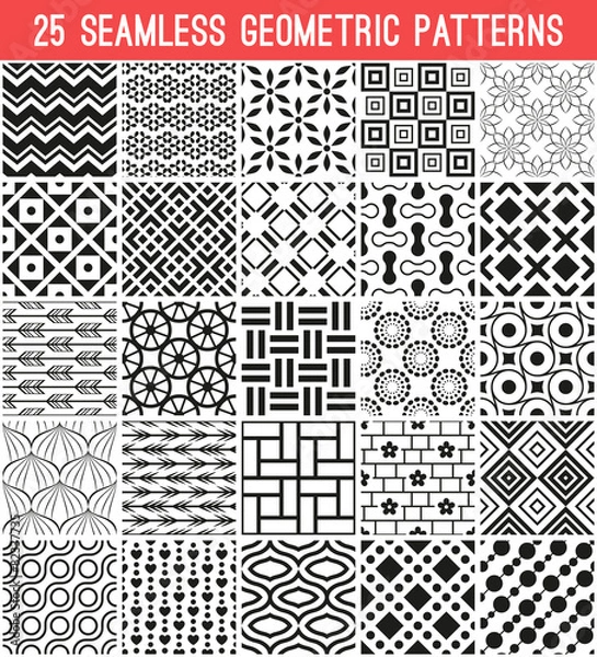 Fototapeta Universal different vector seamless patterns