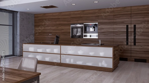 Obraz Интерьер кухни и гостиной комнаты