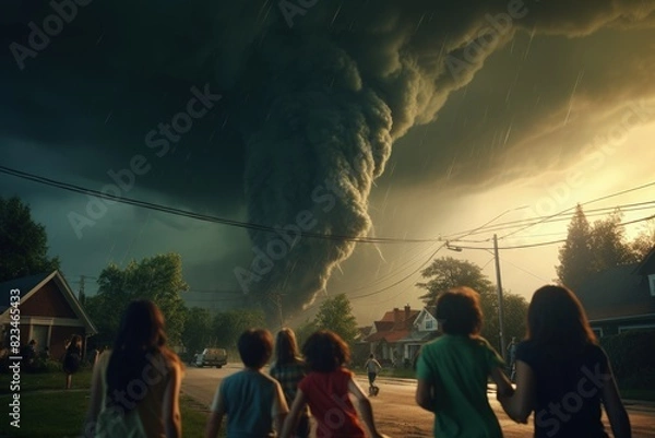 Fototapeta : "Captured the bustling rhythm of the street with a mesmerizing time-lapse of people in motion."