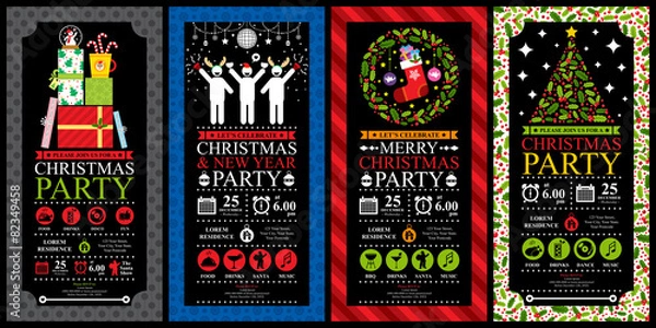 Obraz Christmas Party Invitation Card Sets