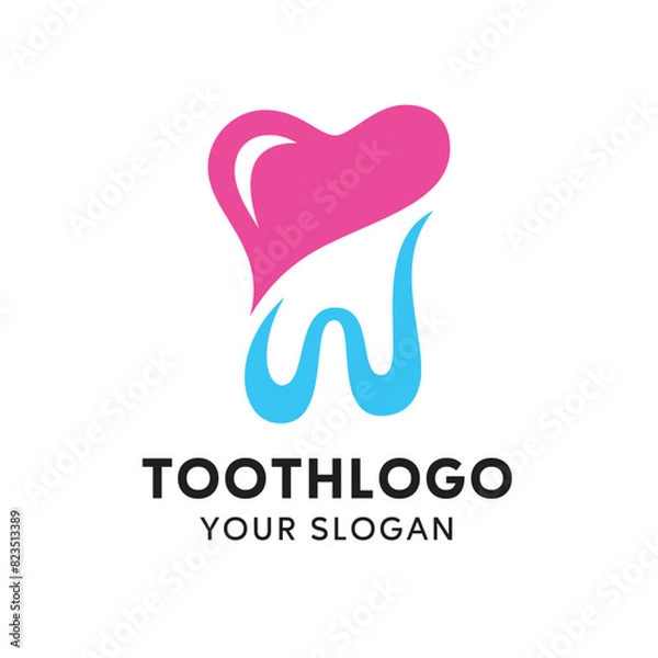 Fototapeta Simple and Unique Tooth Icon Logo Design For Dentist