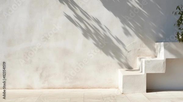Obraz textured white wall with contrasting shadows 