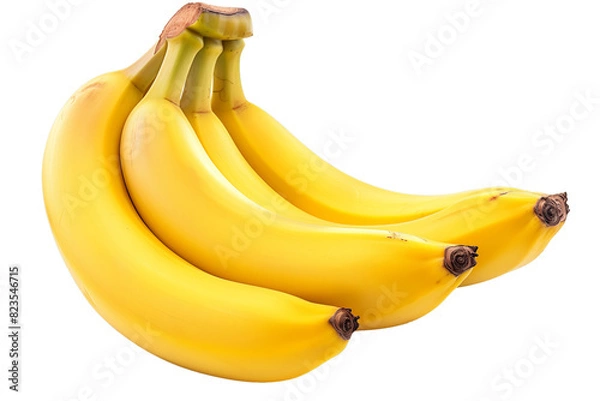 Fototapeta Group of yellow bananas isolated on transparent background