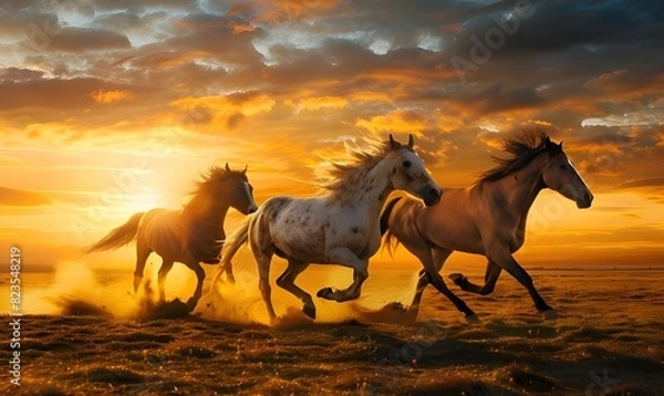 Obraz Horses in Sunset