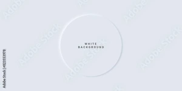 Fototapeta abstract background modern circle geometric with neumorphism white background. vector illustration. copy space for text. 