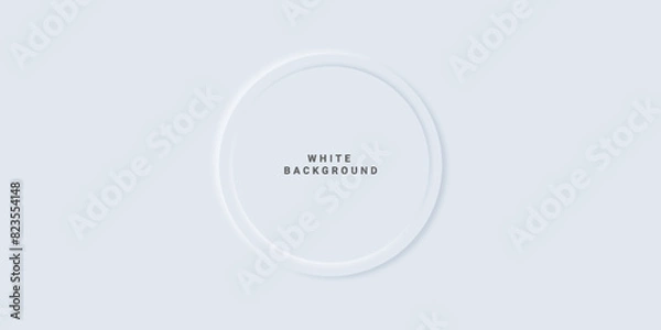 Fototapeta abstract background modern circle geometric with neumorphism white background. copy space. display. vector illustration. 