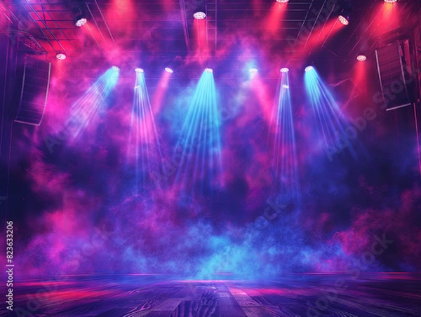 Fototapeta Colorful Stage Spotlight Background