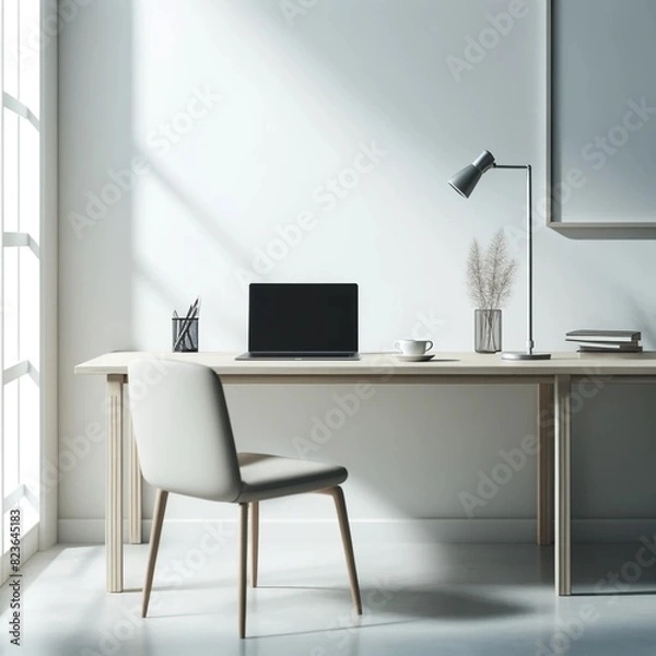 Obraz ミニマルなホームオフィスデザイン