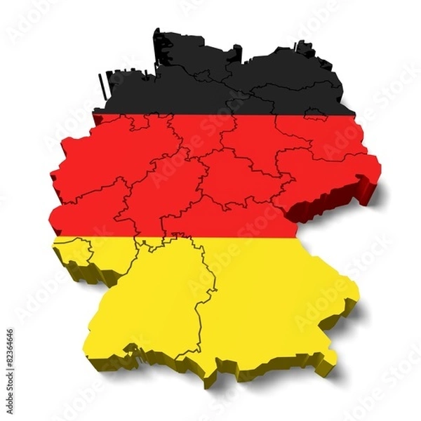 Obraz Germany. 3D. Germany map with flag