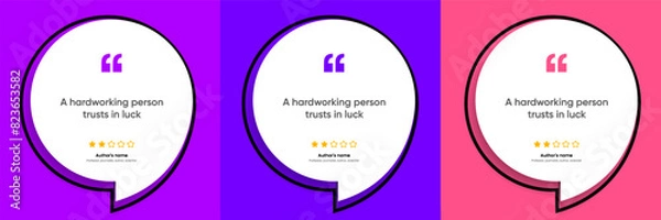 Fototapeta 3D bubble testimonial banner, quote, infographic. Social media post template designs for quotes. Empty speech bubbles, quote bubbles and text box. Vector Illustration EPS10.