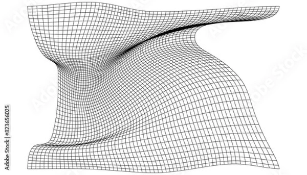 Fototapeta Distorted Linear Vector Grid with Adjustable Stroke Weight