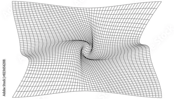 Fototapeta Distorted Linear Vector Grid with Adjustable Stroke Weight