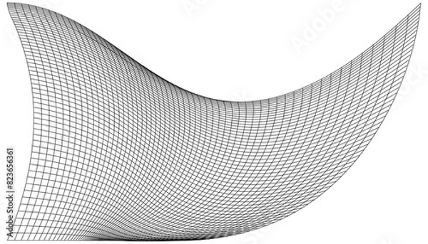 Fototapeta Distorted Linear Vector Grid with Adjustable Stroke Weight