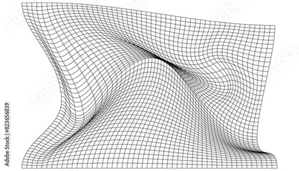 Fototapeta Distorted Linear Vector Grid with Adjustable Stroke Weight