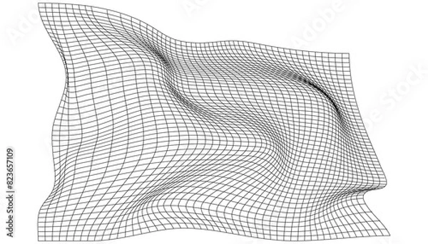 Fototapeta Distorted Linear Vector Grid with Adjustable Stroke Weight