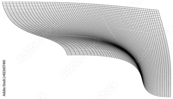 Fototapeta Distorted Linear Vector Grid with Adjustable Stroke Weight