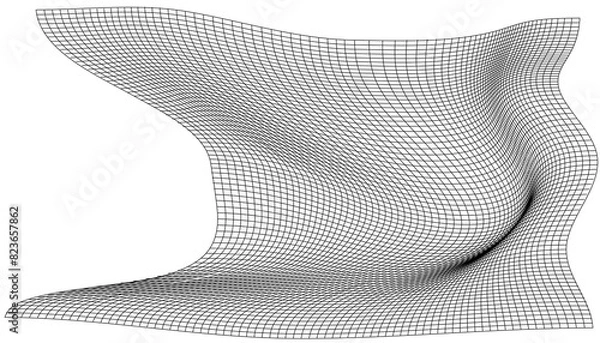 Fototapeta Distorted Linear Vector Grid with Adjustable Stroke Weight