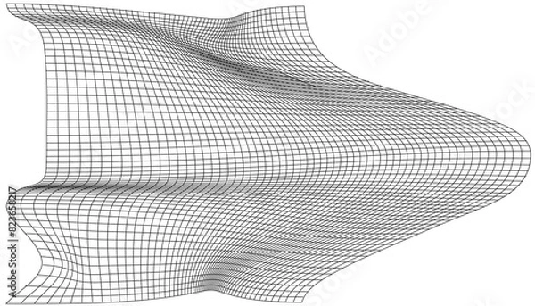 Fototapeta Distorted Linear Vector Grid with Adjustable Stroke Weight