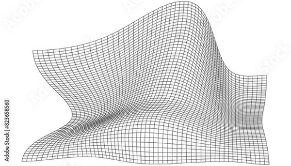 Fototapeta Distorted Linear Vector Grid with Adjustable Stroke Weight